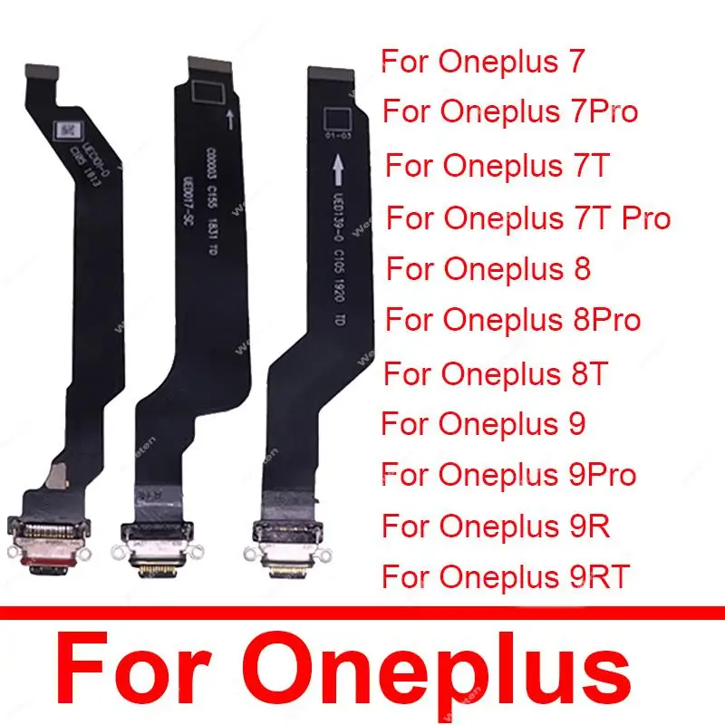 USB Charging Port Connector Flex Cable For Oneplus One Plus 1+ 7 8 7T 8T 9RT 7Pro 8Pro 9Pro USB Charger Type C Dock Module Parts