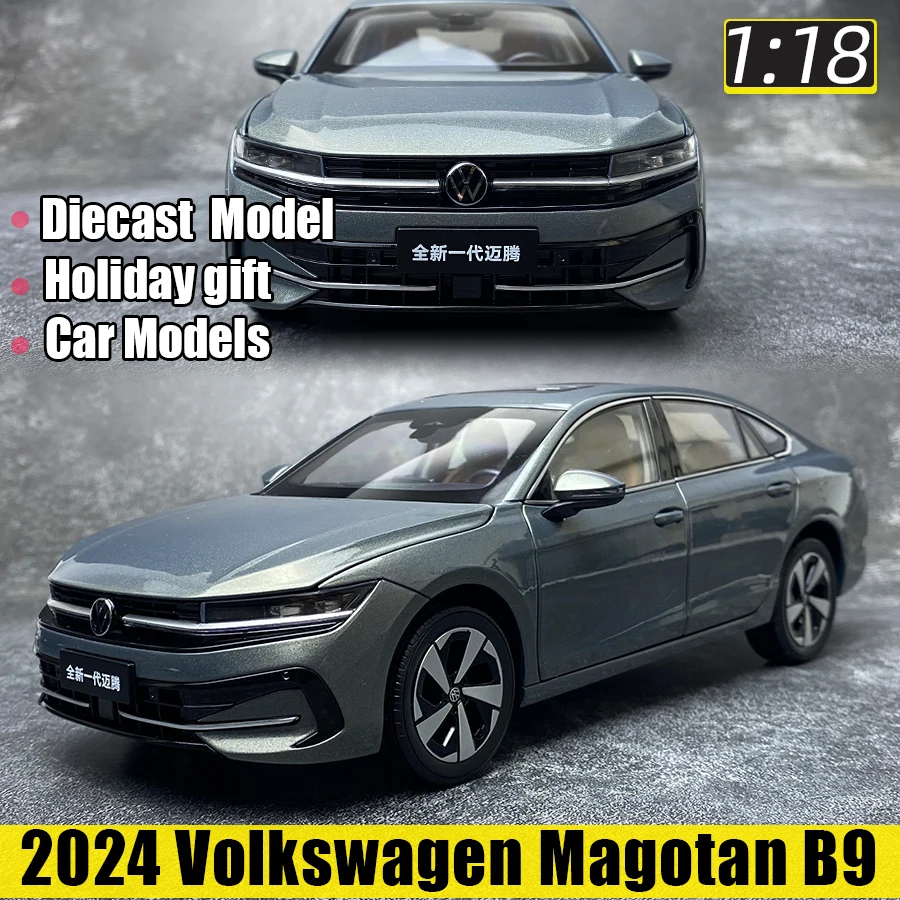 2024 Volkswagen Magotan B9 car model 1/18 scale New Metal Blue gray Black static display holiday gift collection