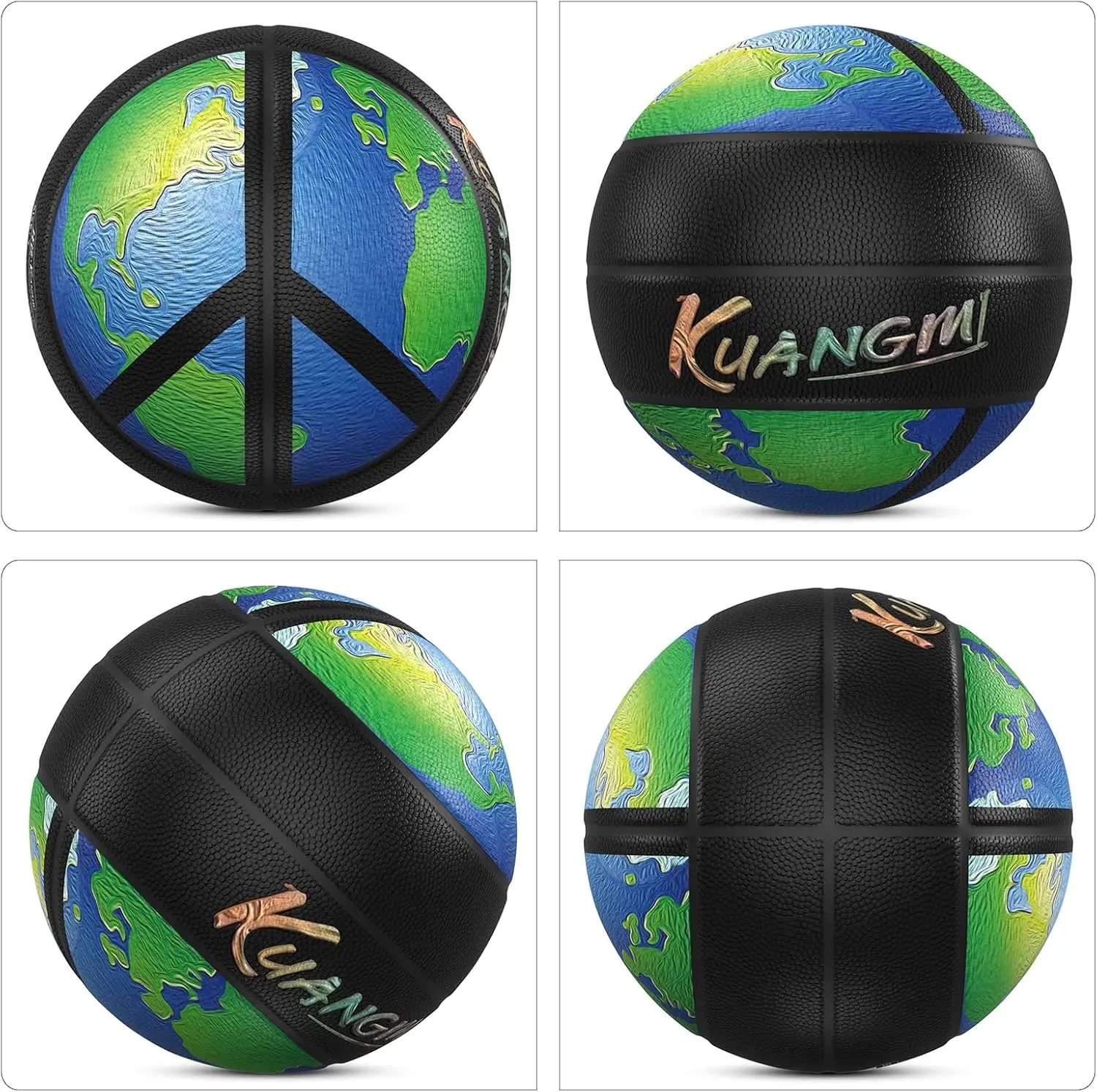 クアンミ ラブ ラッキー シリーズ バスケットボール、公式サイズ7(29.5インチ)、限定コレクターズエディション アートボール