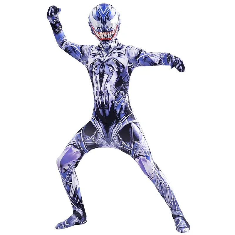 Venom Superhero Jumpsuit Tights Boys Cosplay Costumes Kids Adults Bodysuit Spandex Zentai Suits CARNAGE RIOT Eddie Brock