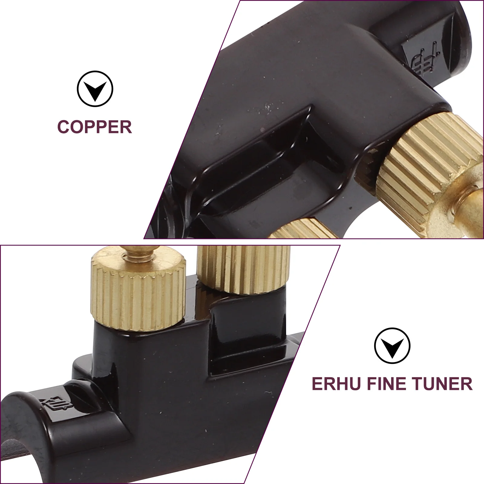 

Erhu Qianjin Premium Copper Durable String Adjustment Tool Professional Erhu Replacement Accessory Accurate Tuning