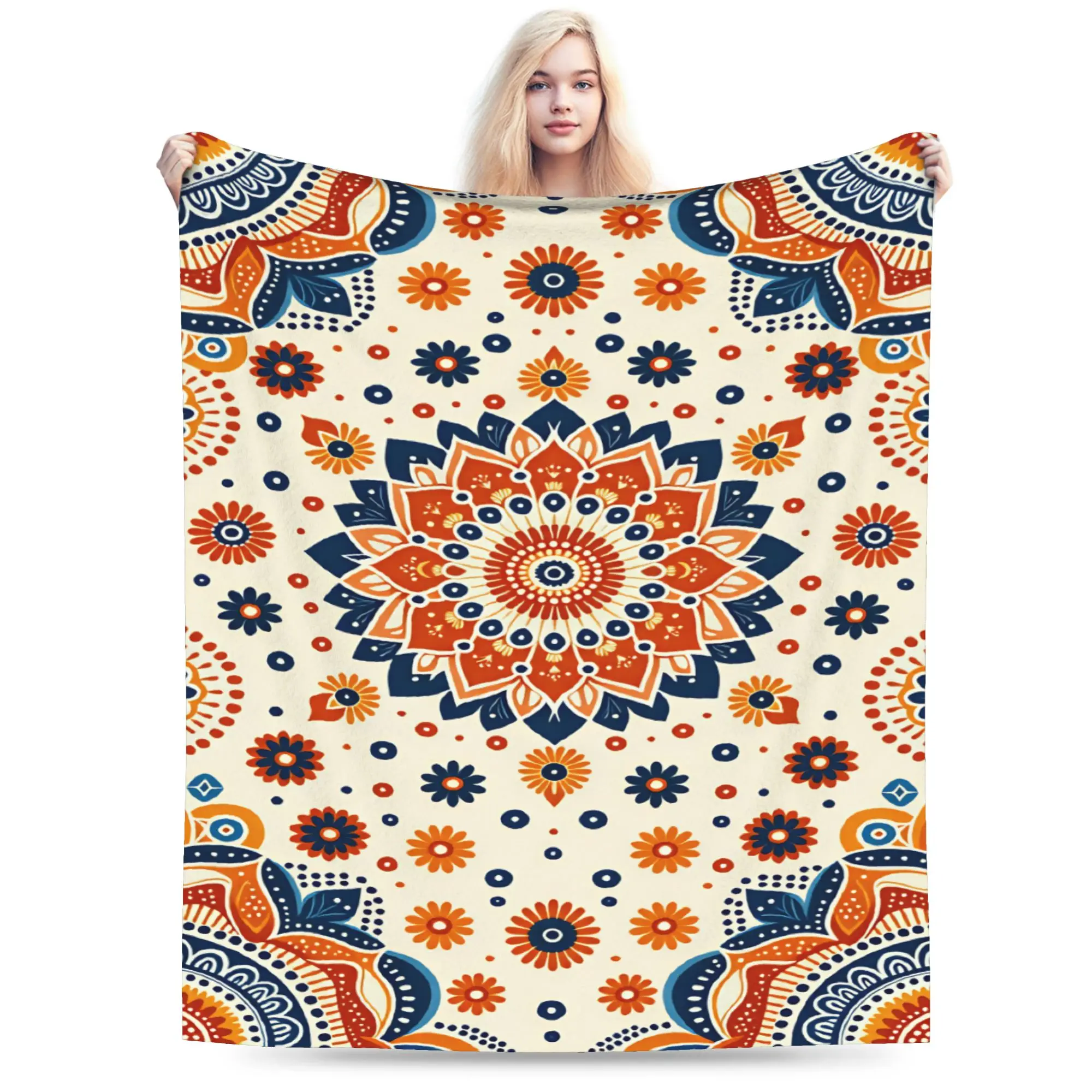 Comfortable Blankets Travel Office Bohemian Mandala Style Throw Blanket Graphic  Bedspread For Home Decor