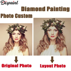 Dispaint Photo Custom Diamond Painting Cross Stitch Full Square/Round Rhinestone DIY Diamond 3D Diamond Embroidery Gift Sale