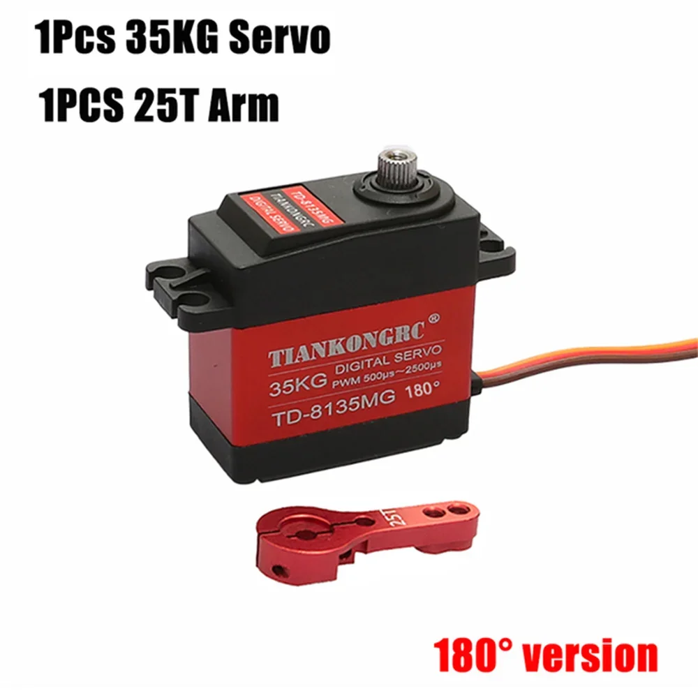 180/270/360 Degree TD-8135MG 35KG TD-8160MG 60KG Large Torque metal gear digital servo & 25T Servo Arm for 1/8 1/10 Scale RC Car