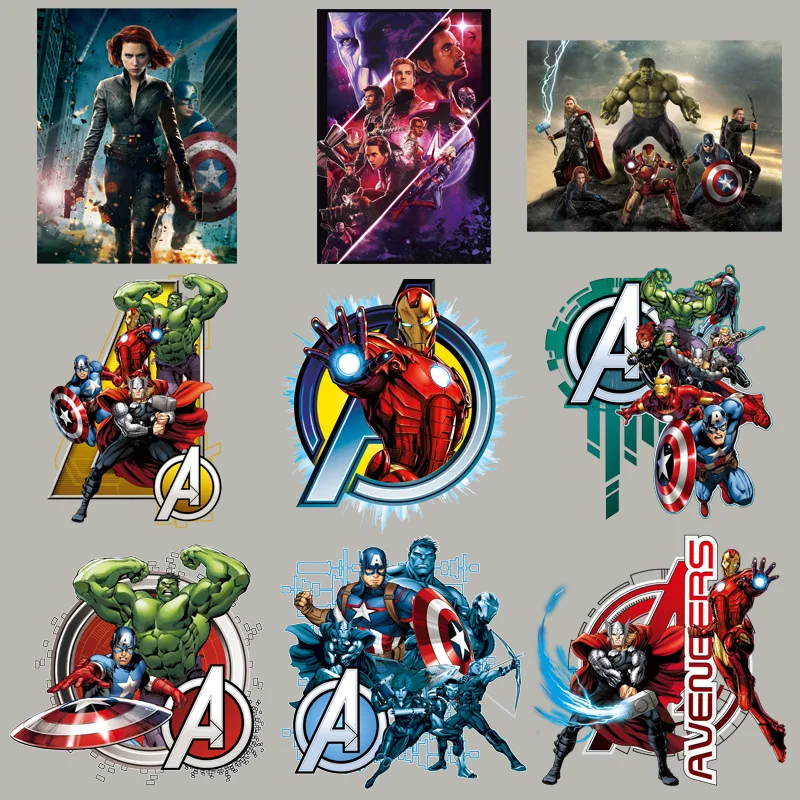 

Disney Marvel superhero Spiderman Iron Man hulk Cartoon Iron on Heat Transfer Patches Stickers Clothes Accessories Children Gift