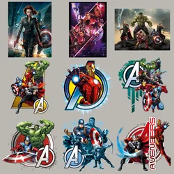 Disney Marvel superhero Spiderman Iron Man hulk Cartoon Iron on Heat Transfer Patches Stickers Clothes Accessories Children Gift