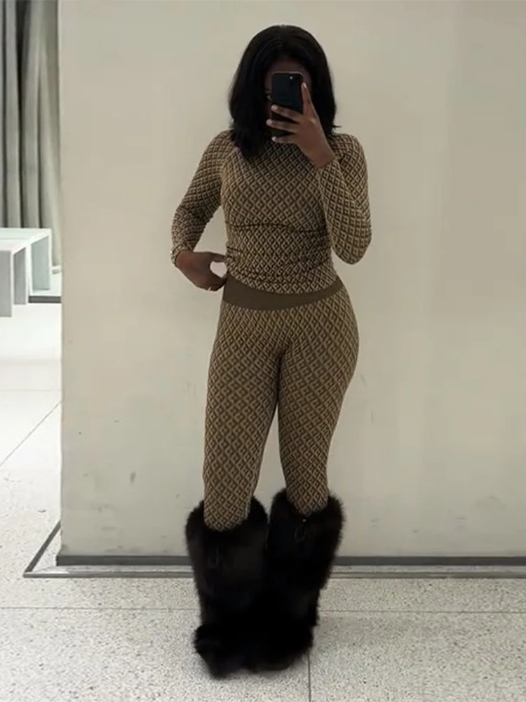 Panelled Ski Leggings Plaid High Waist Printed Inner Layer Women Pant Slim Lady Skiwear Warm Long Trouser 2026 Winter Trouses