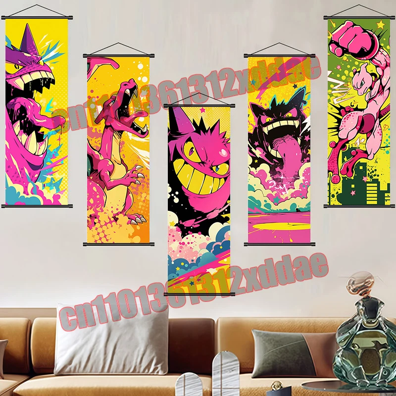 Pokemon Mewtwo Zeraora PikachuGardevoir Charizard Gengar Lucario Poster creativo Bobina Disegno Studio Sfondo Muro Miglior regalo
