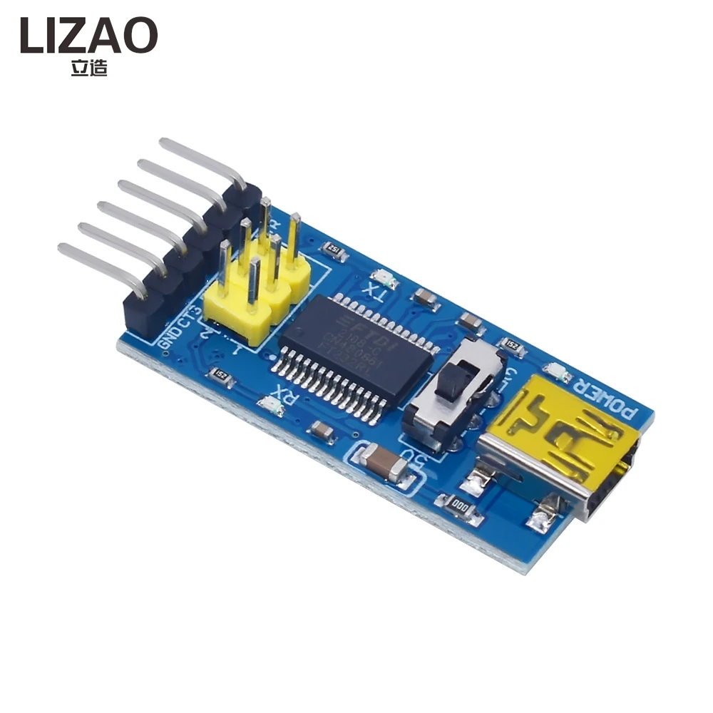LIZAO FT232RL USB To TTL Converter, FTDI Chip Serial Adapter Module, 3.3V 5.5V Dual Voltage Output for Arduino Program Upload