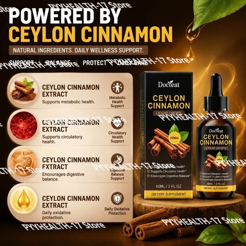 Ceylon Cinnamon Liquid Drops with Daily Oxidative Protection and Digestive Balance Circulatory Support  for Adult 30 Servings