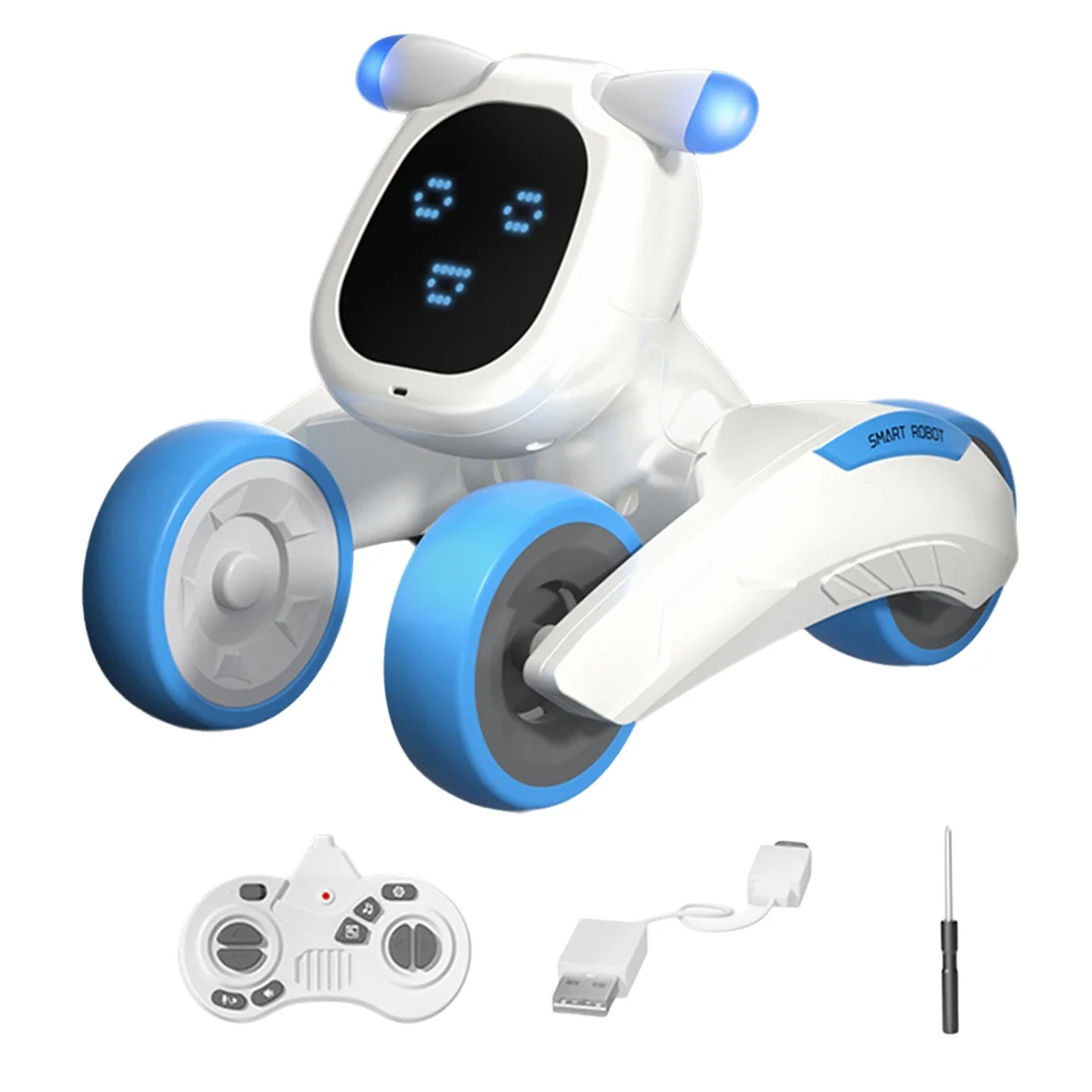 A44U Smart Robot Puppy Dog RC Robot Puppy Dance Interactive Pet Program Robot Dog Voice Control Intelligent Gift for Kids,A