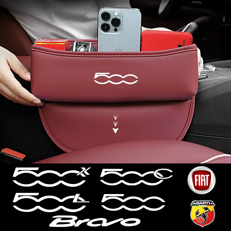 

Car Seat Crevice Gaps Storage Box For Fiat 500 500C 500X 500L Abarth Bravo 695 Gap Filler Organizer Holder Auto Accessories Tool