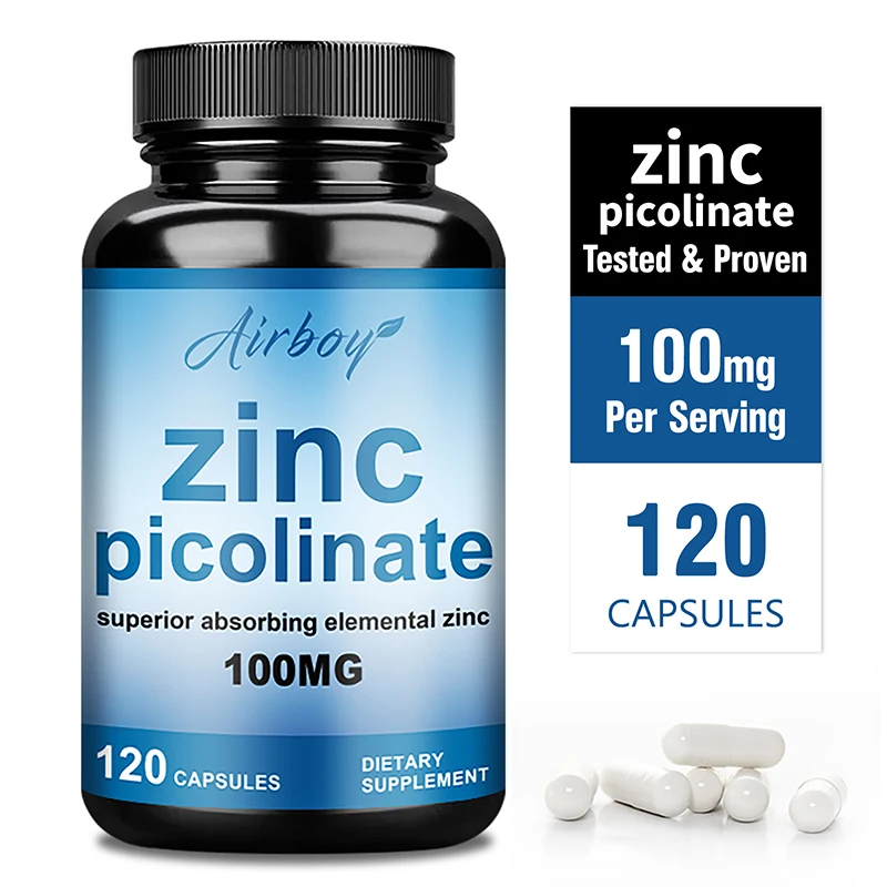Zinc Picolinate - Antioxidant Protection, Promotes Skin Health, Boosts Immune System, Increases Energy Levels, Non-GMO