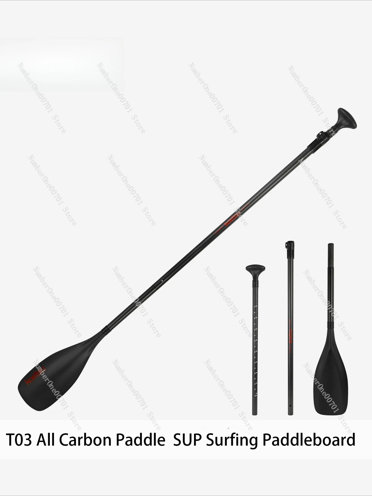 All Carbon Paddle SUP Carbon Fiber Surfing Single-Head Paddles Boardpaddle Board 3-Section Racing Paddle