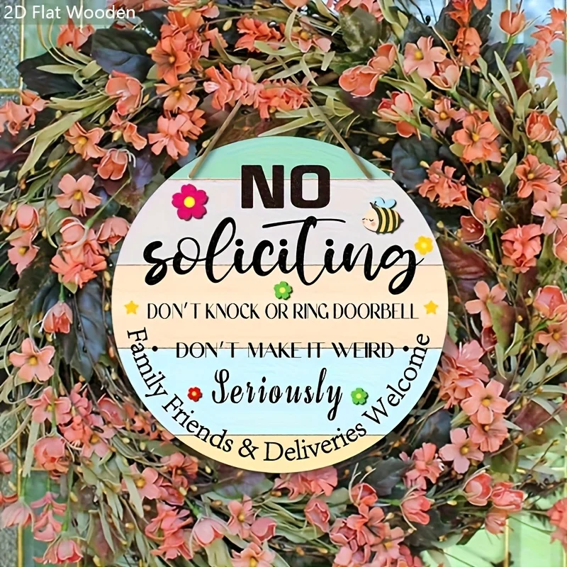 2D Flat Unrelated Personnel Please Do Not Disturb Wooden Sign Home Door Hanging Round Sign Ideal Gift for Family Decoration