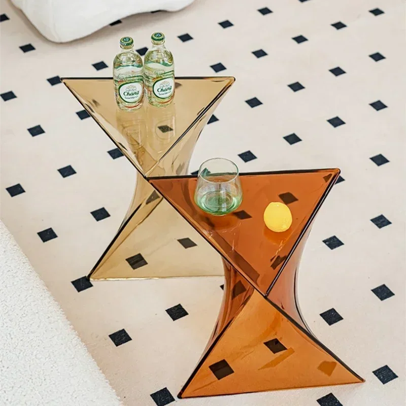 Nordic minimalist small coffee table small apartment corner table Internet celebrity designer geometric sofa edge table