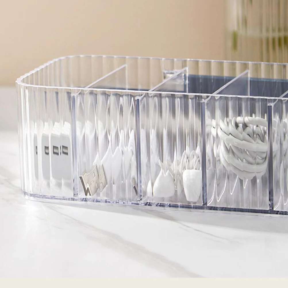 

Cable Management Box Multi-Compartment Transparent Dustproof Cable Organizer Box Desktop Storage Holder for Data Charging
