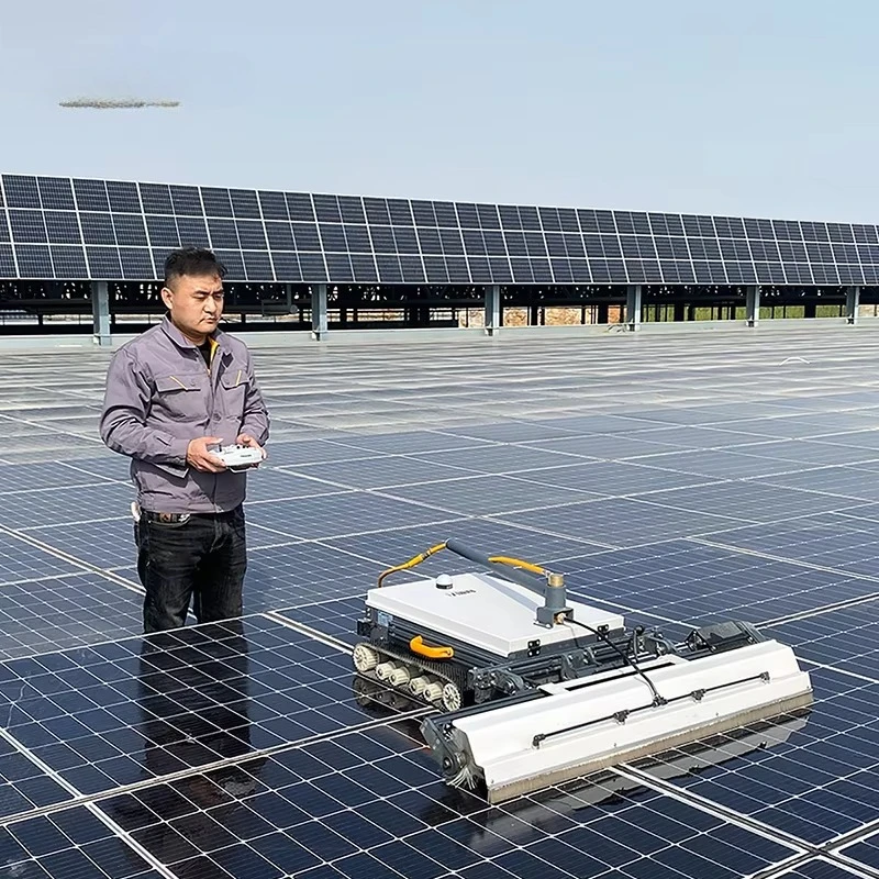 Automatic solar panel cleaning machine Robot equipment for cleaning solar panels