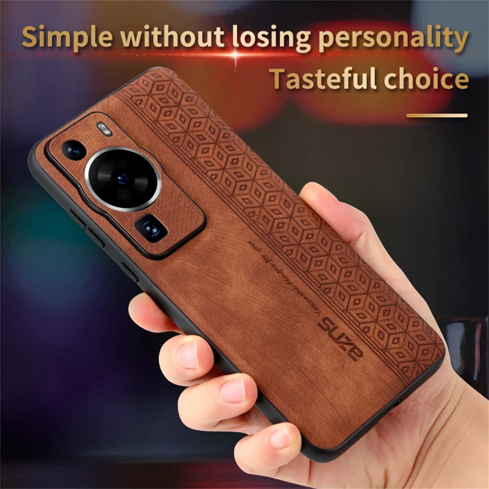 Shockproof Case For Huawei P60 Pro Luxury Case for Huawei P60 Art Armor Bumper Leather Lens Protect Back Cover P60 P 60 Pro Etui