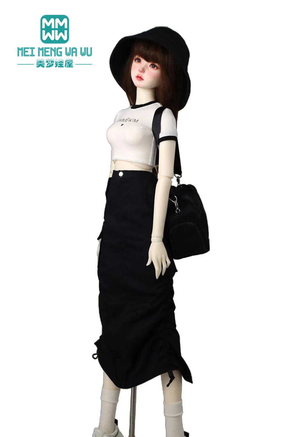 Se encaixa 1/3 1/4 roupas de boneca bjd dd sd moda curta camiseta brinquedos presente de natal