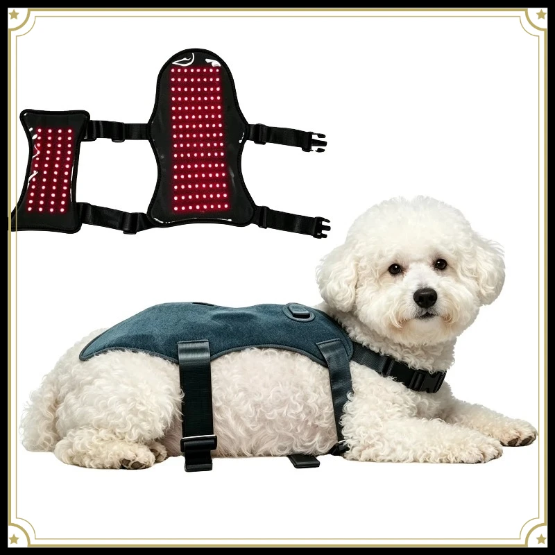Infrared Red Light Heating Wrap for Dogs Adjustable Back & Abdomen Muscle Soothing Belt Pet Warming Relaxation Care Band