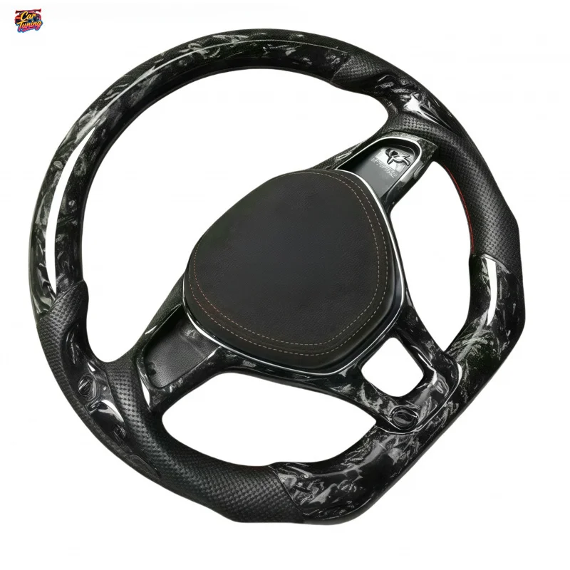 For Volkswagen Golf 7 MK7.5 Bora Passat CC Jetta Flat Bottomed Sports Forged Carbon Fiber Steering Wheel Customized Modification