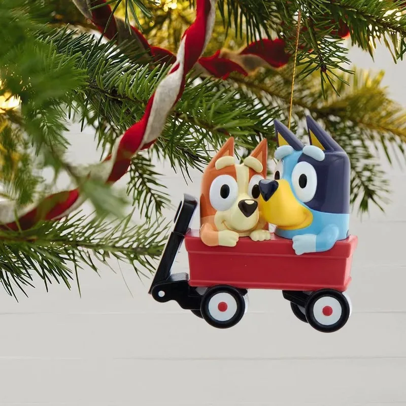 

10Pcs New Christmas Creative Decoration Cute Cartoon Blueys Dog Acrylic Series Flat Tree Hanging Party Decorations Supplies Gift