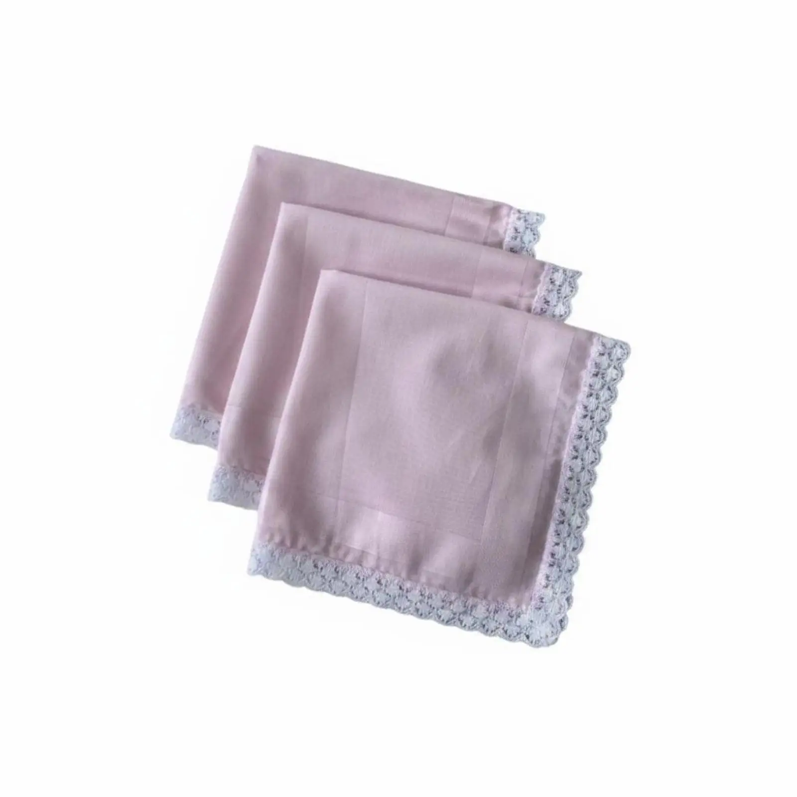 Soft Cotton Lace Handkerchief Set Vintage Design Decorative Hankies for Lady Pocket or Wedding Use