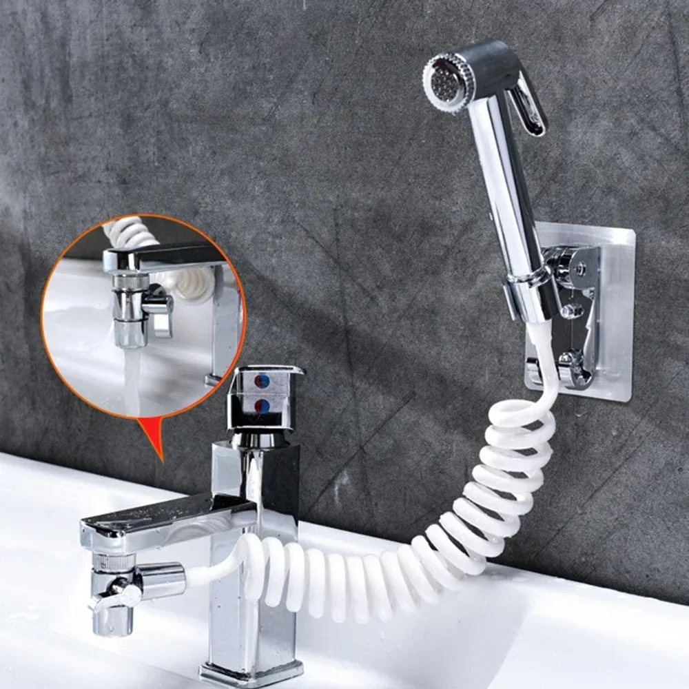 

ABS Bathroom Faucet Sprayer Sprinkler+Base+Hose+Valve Shower Head Holder Set For Hand Basin Sink Bidet Kit Bathroom Fixture part