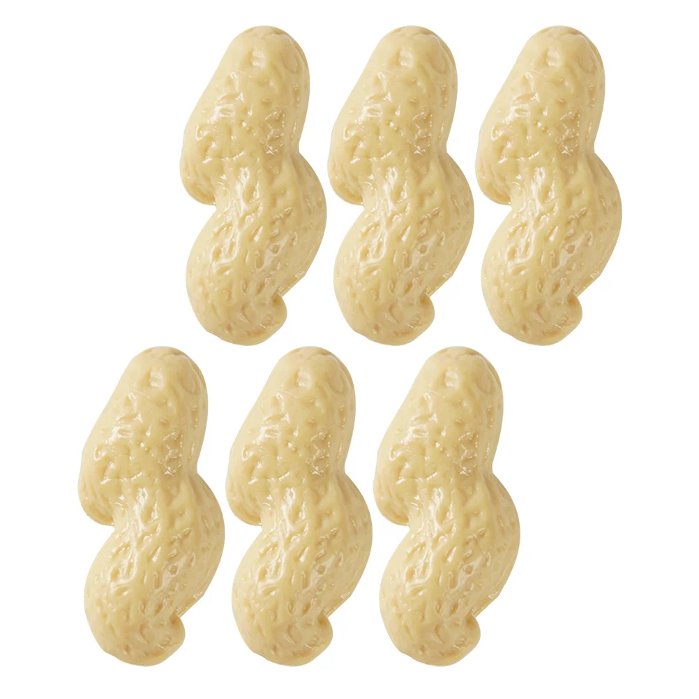 

6Pcs Artificial Peanut Ornaments Realistic Fake Peanut Props for Home Kitchen Shop Party Decoration Party Layout Decor