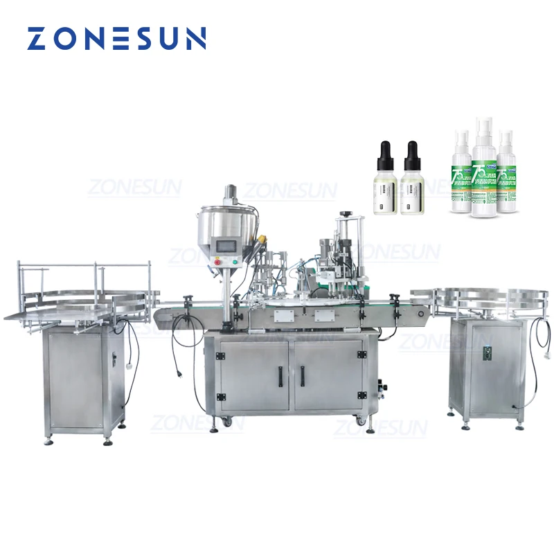 ZONESUN Full Automatic Production Line Small Bottle Eye Drop Vial Bottle Filling And Capping Machine Custom Mold