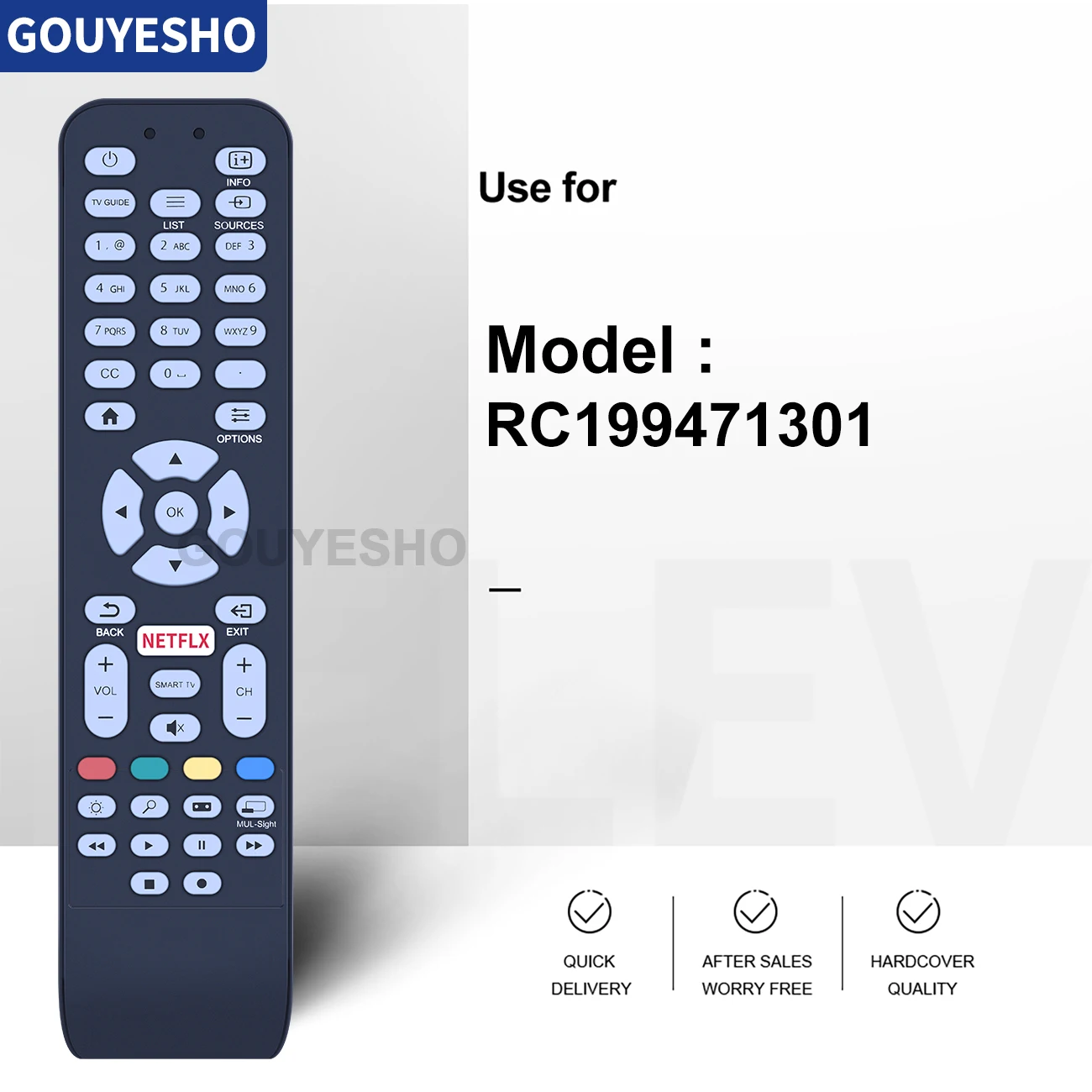 RC1994713/01 Remote Control for AOC NETFLIX Smart TV 398GR08BEACN0000PH RC1994713/01 55LE55U7970 LE32D3350 LE40D3350