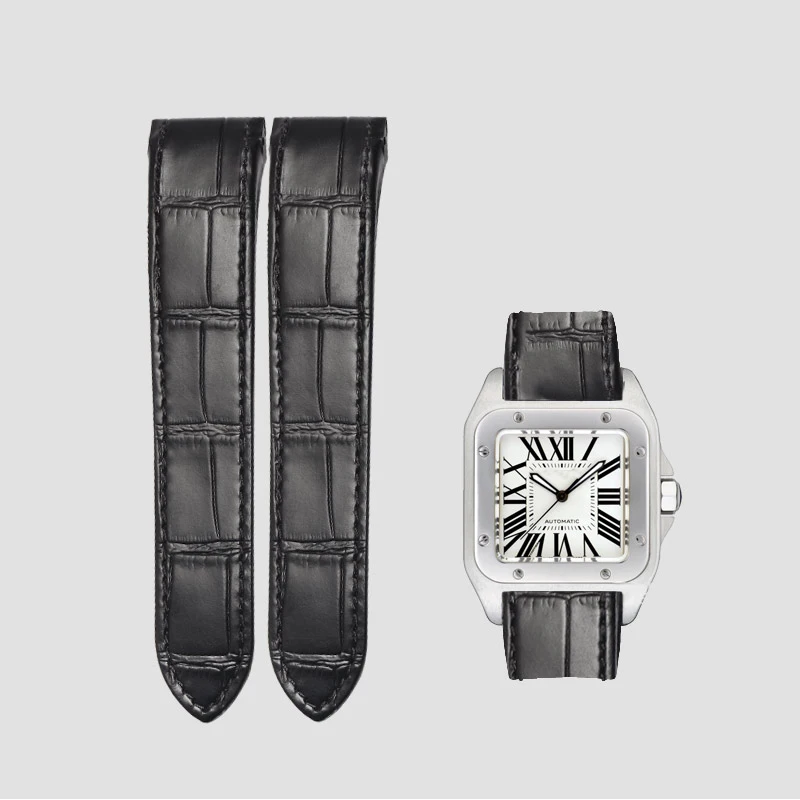 

Genuine Leather Watch Strap for Cartier Santos100 Waterproof Sweat-Proof Men Women Watchband Accessories 20mm 23mm bracelet