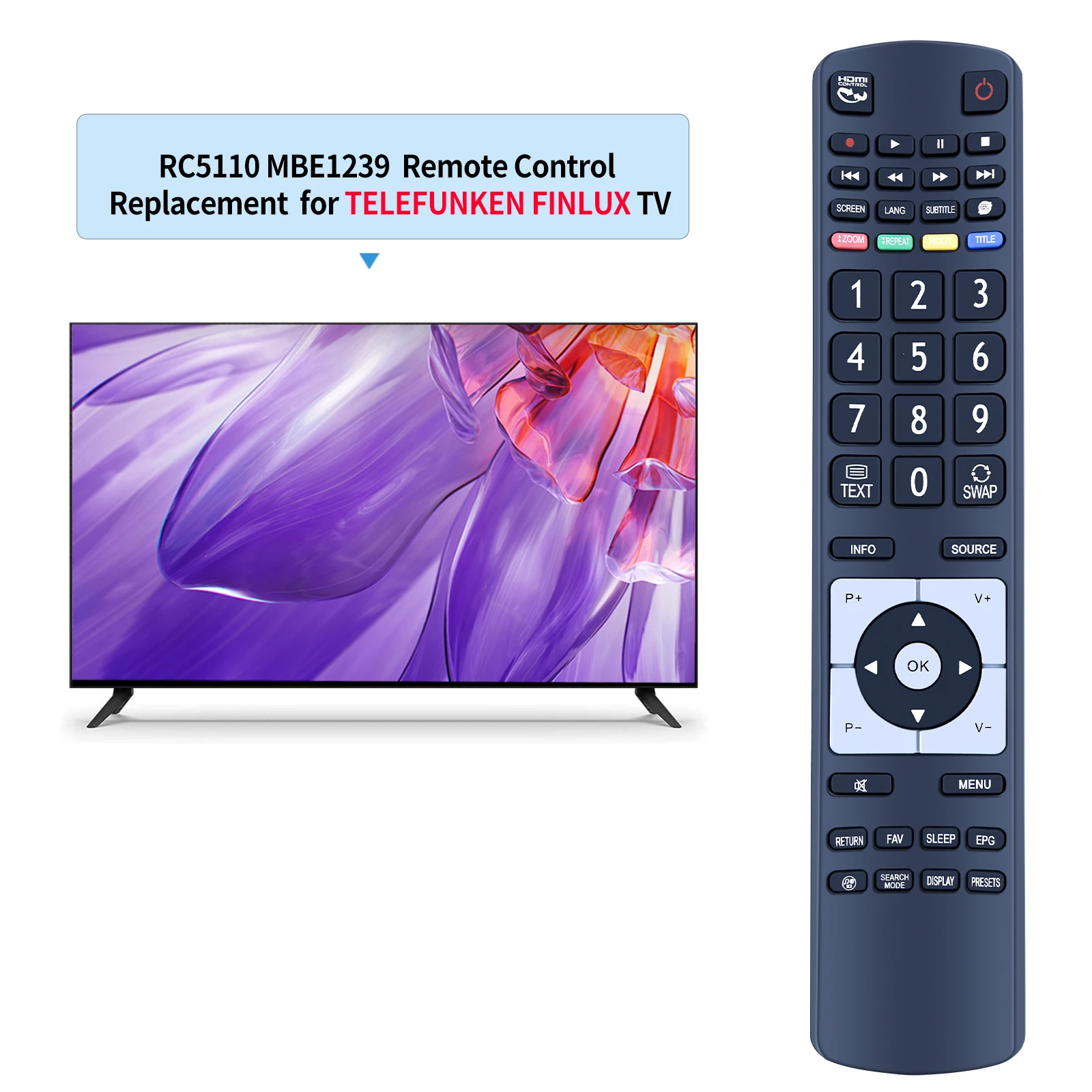 RC5110 التلفزيون عن بعد التحكم ل VESTEL Finlux 24LED905T 22LED906T 23LED504W 24LED906T 32LCD507 37LCD505T 37LCD507