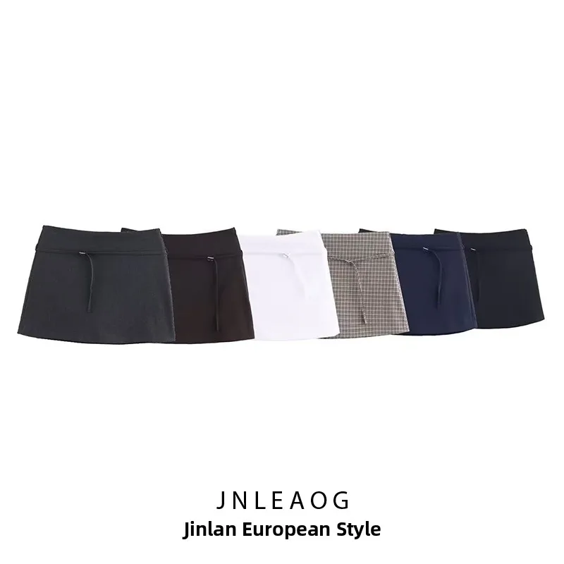 

Модные универсальные женские юбка-брюки с поясом, осенняя новинка, короткие брюки из 100% полиэстера, юбка-брюки.