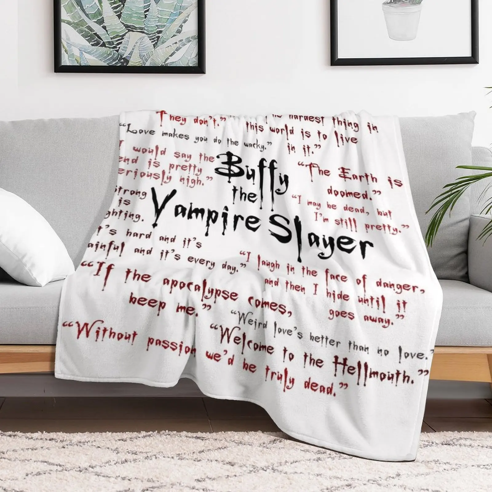 Buffy the Vampire Slayer Quotes Throw Blanket Bed for winter Blankets