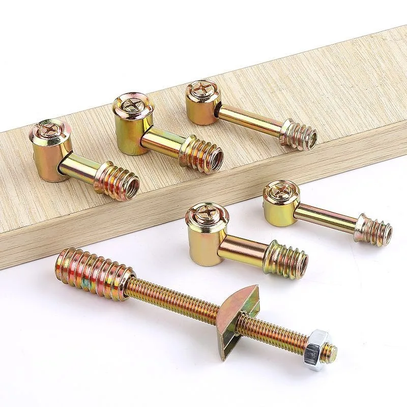 Furniture Screws Furniture Four-in-One Connector Eccentric Wheel Accessories Assembled Hammer Screws M6/M8 2Set
