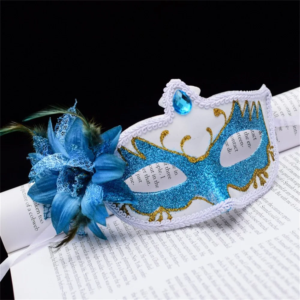 Sexy Mask Flower Adorned Masquerade Mask Feather Mask Diamond-studded