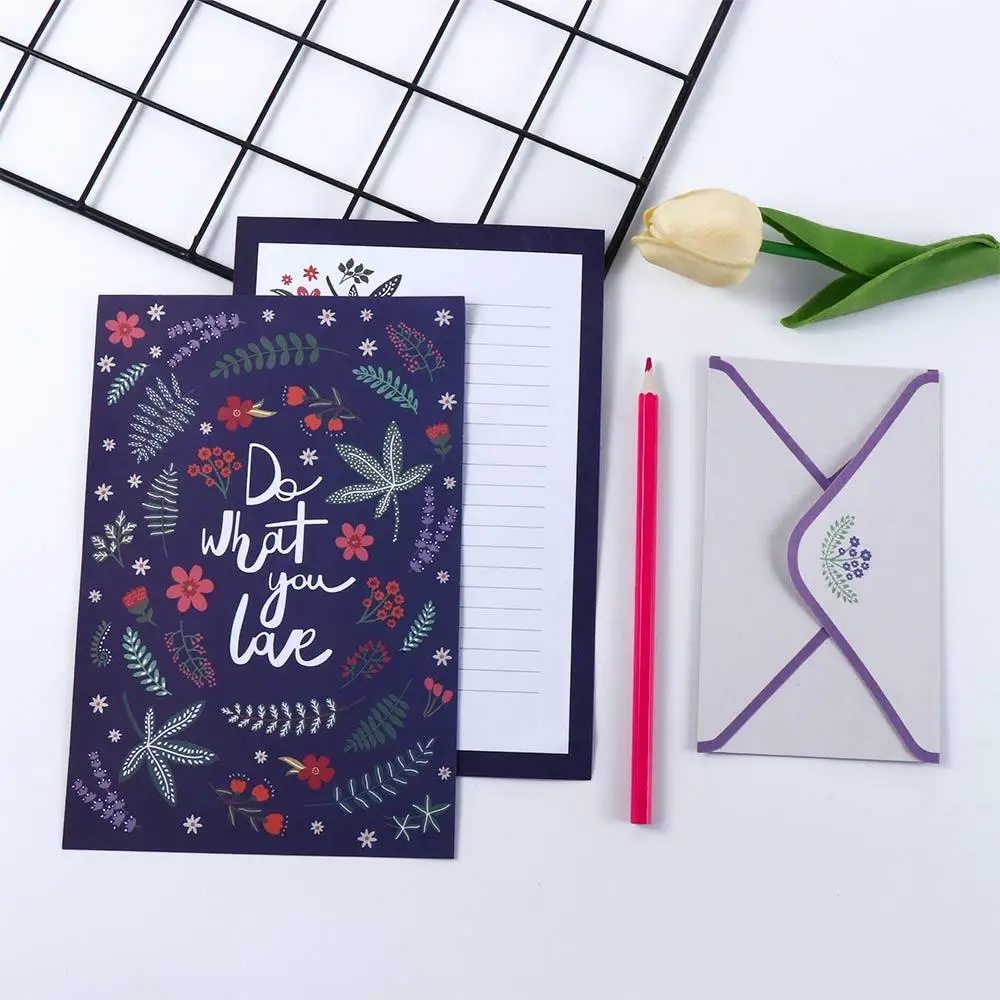 Day Invitation Letter Pad Different Style Gift Envelope Beautiful Flower Writing Paper Stationery Paper Envelope Letter Paper