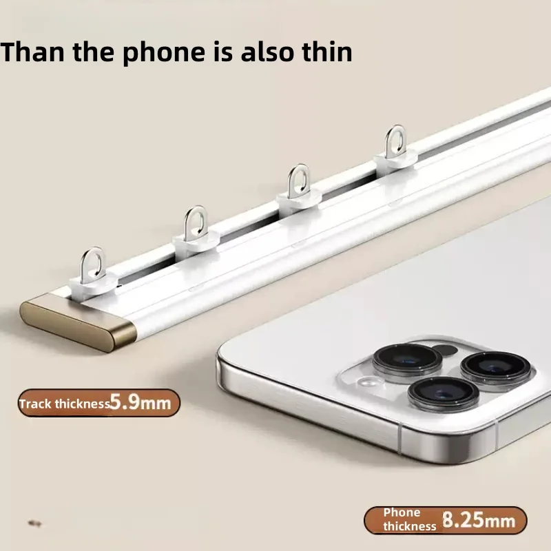 6mm Ultra-Thin Curtain Track Single and Double Pole Curved Straight Rail Ceiling Side Mounted Silent Home Decoration Custom Size