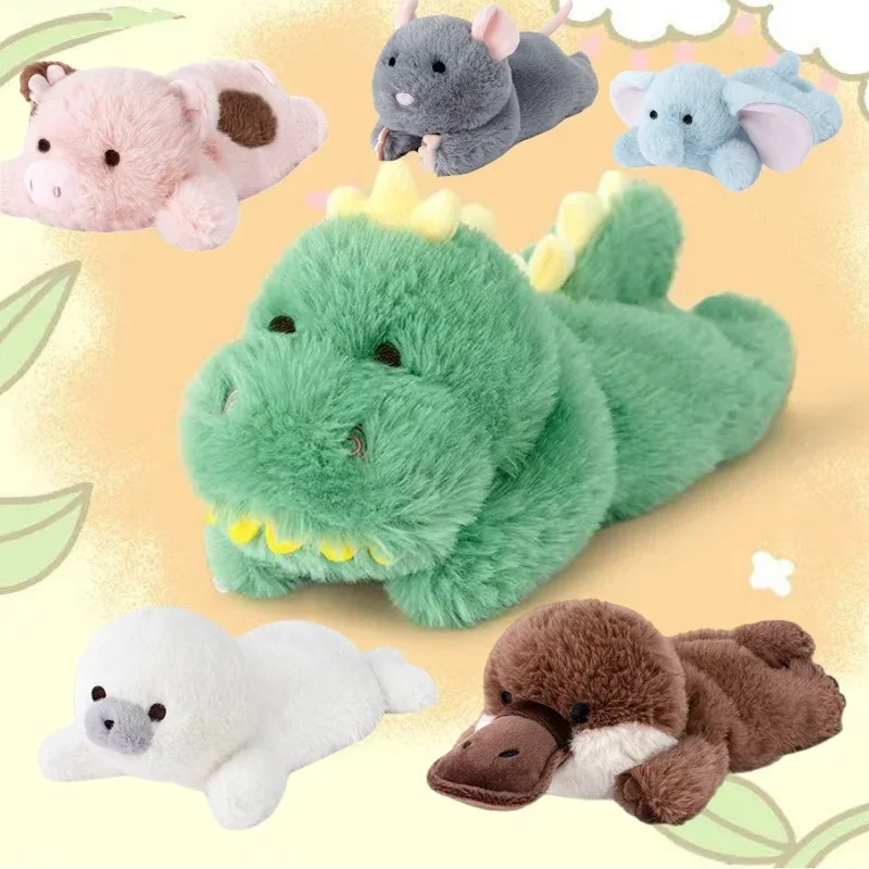 21cm Prone Elephant Dinosaur Platypus Mouse Seal Pig Dog Animals Plush Soft Toys Cartoon Baby Sleeping Comfort Doll Birthday