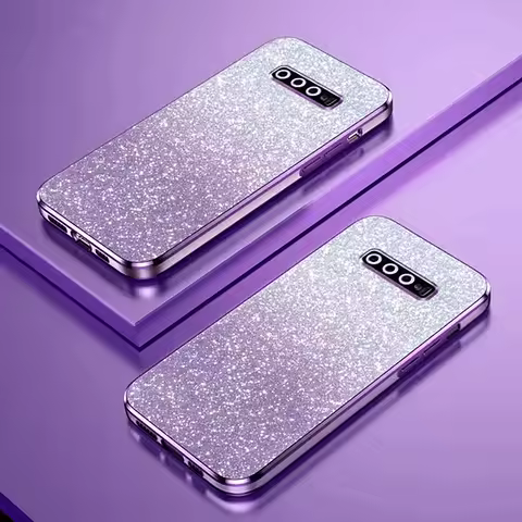 Bling Glitter Plating Silicone Phone Case For Samsung Galaxy Note 8 9 10 20 S20FE S21 S22 S23 FE S24 Ultra S10 S9 S8 Plus Cover