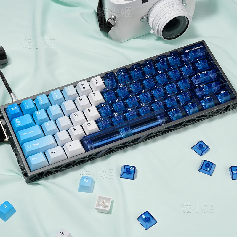 Zero degree keycap PBT sublimation + PC three spell transparent keyboard cap 68/86/98 Mega lion/atk68