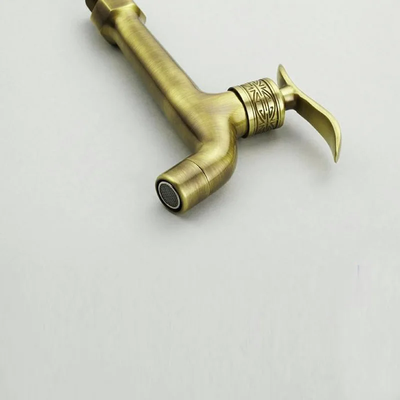Long garden use Bibcock faucet tap crane Antique Brass Finish Bathroom Wall Mount Washing Machine Water Faucet Taps YT-5156