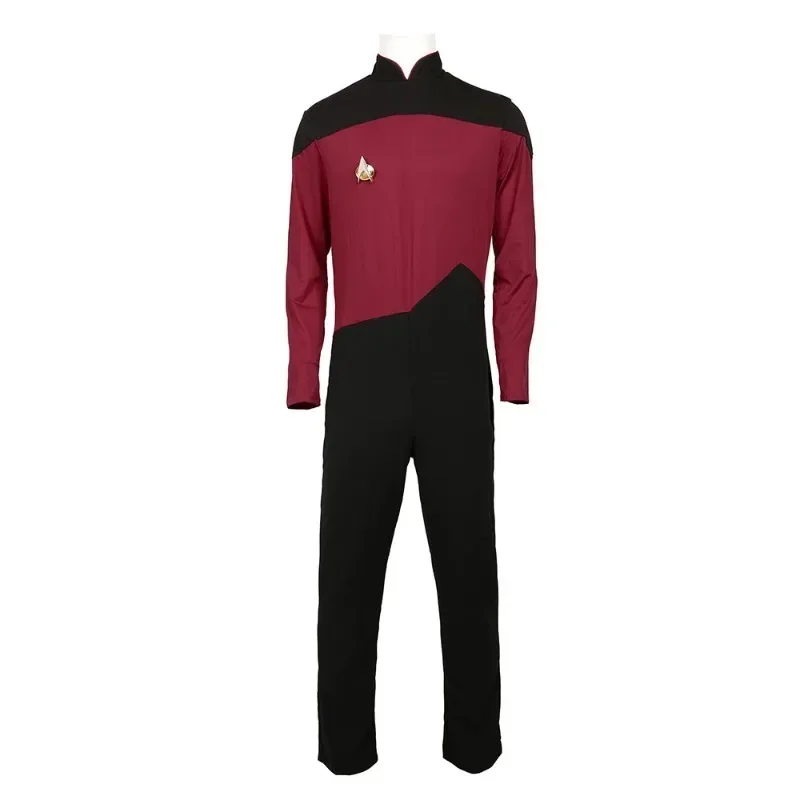 Star TNG The Next Generation Treks Red Yellow Blue Shirt Uniform Jumpsuit Cosplay Costume For Men Coat Halloween Party Prop