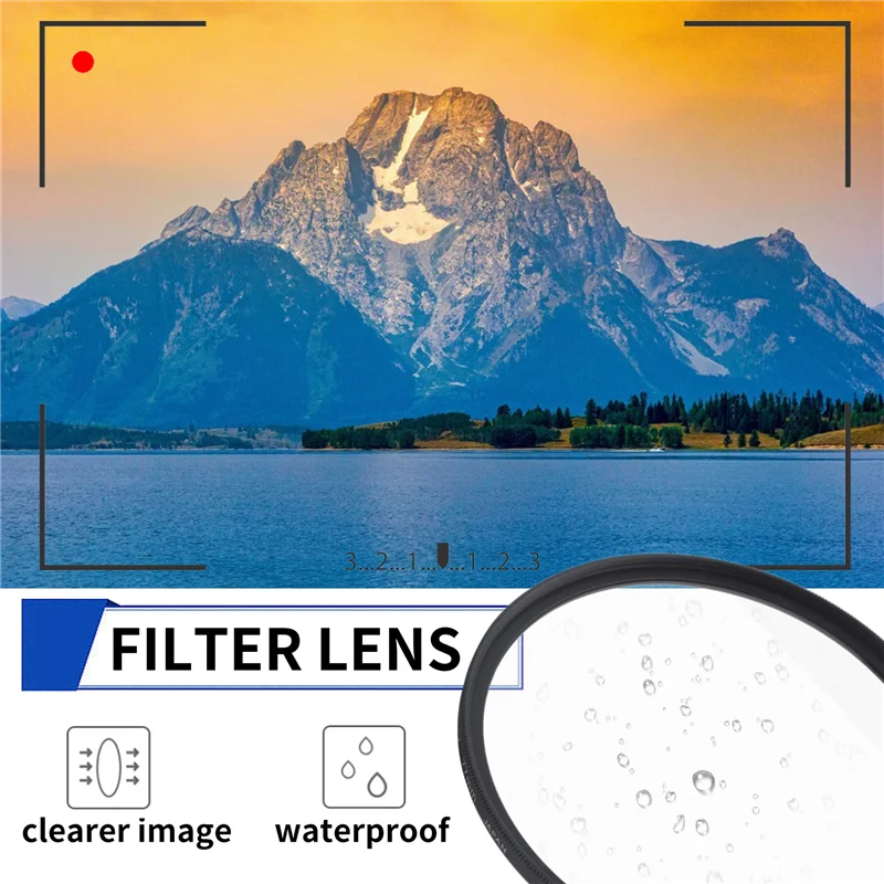 عدسة مرشح للأشعة فوق البنفسجية مقاس 77 مم لكاميرا Canon Nikon DSLR-A32R