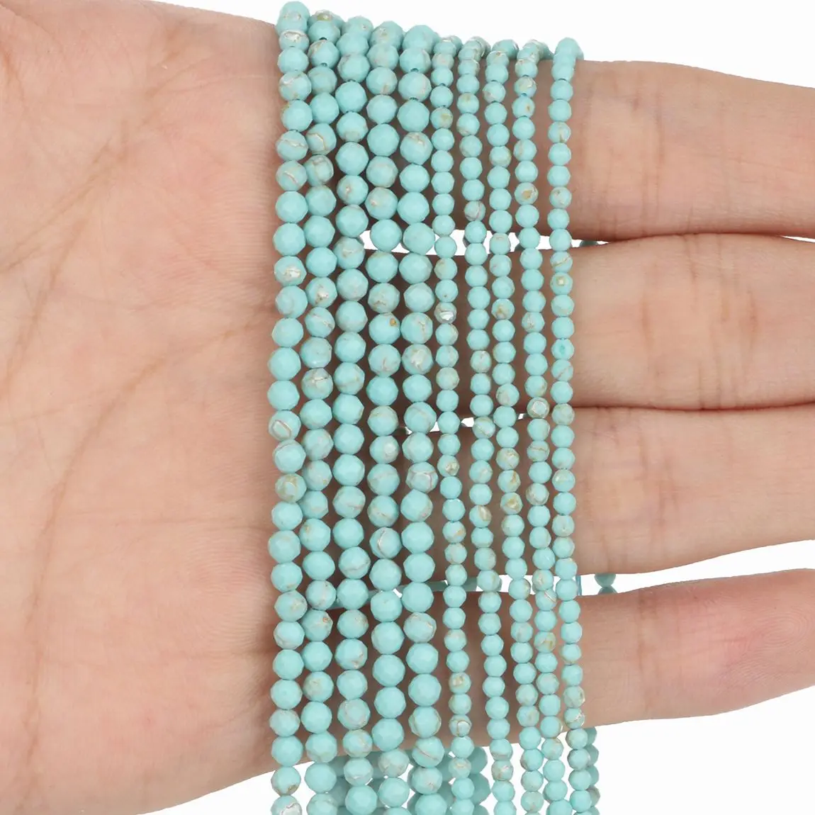 

Green Turquoises Natural Faceted Stone Beads Faceted Loose Waist Beads for Jewelry Making Diy Bracelet Earrings Necklace 2mm 3mm