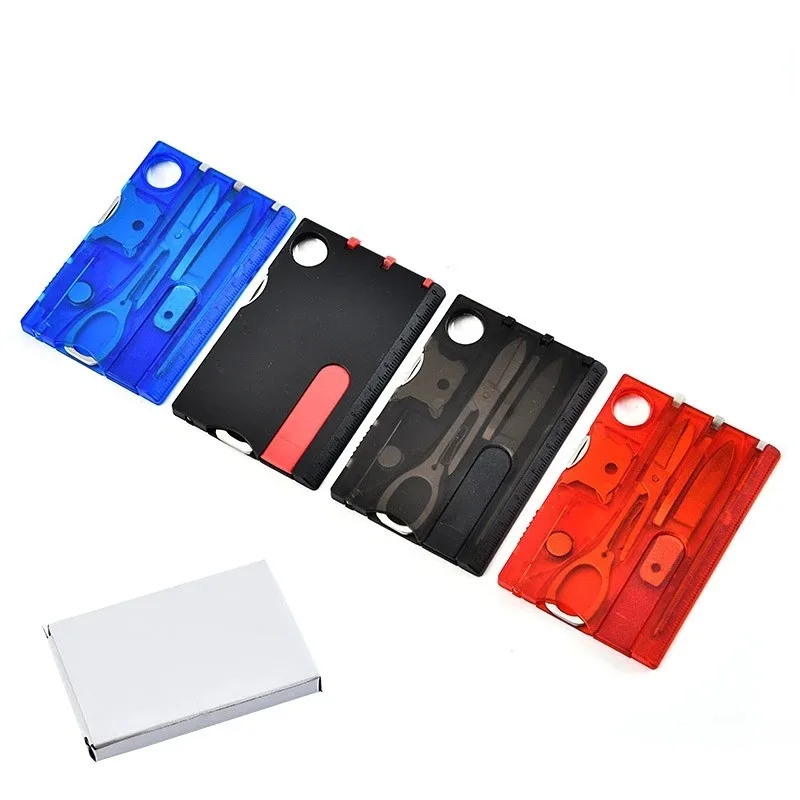 12 In 1 Pocket Credit Card Portable Multi Tools Outdoor Survival Camping Equipment 1 Box Portable Hiking Cards EDC Tool Gear