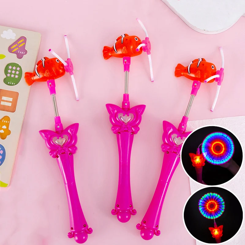 

Creative Glowing Rotating Fish Windmill Magic Wand Children's Handheld Glowing Wand Flash Wand Music Fish Windmill Kids Toys