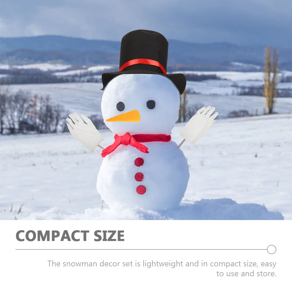 

1 Set Christmas Snowman Hat Props Festive Diy Decorative Accessories Snowman Making Kit For Xmas New Year Outdoor Activities